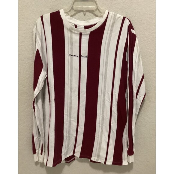 Rustic Soul Red & White Striped Long-Sleeve Crewneck Shirt Size XL - Picture 1 of 5